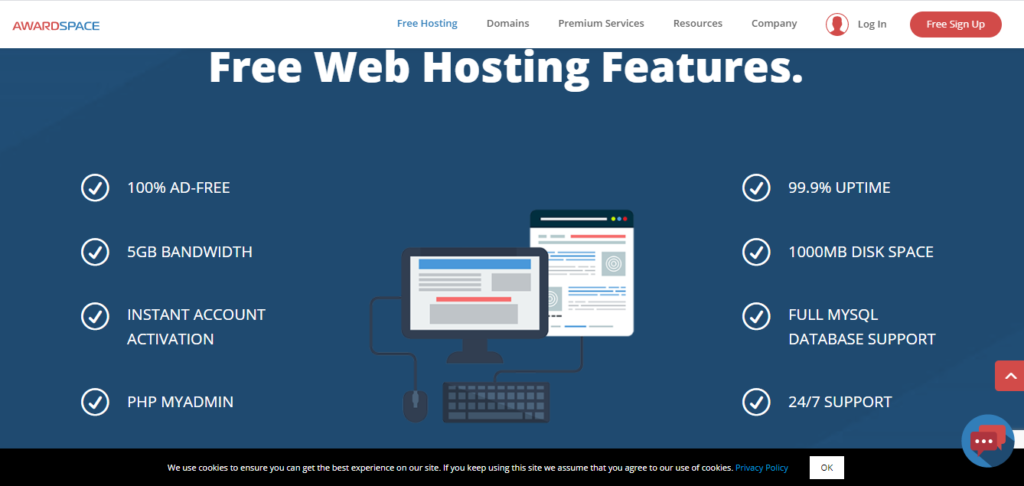 free web hosting awardspace